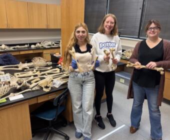 From left: biology major Kani Almousa, graduate student Lydia Gann, and Dr. Amy Thompson, chair of the Department of Biology. (APSU, contributed)