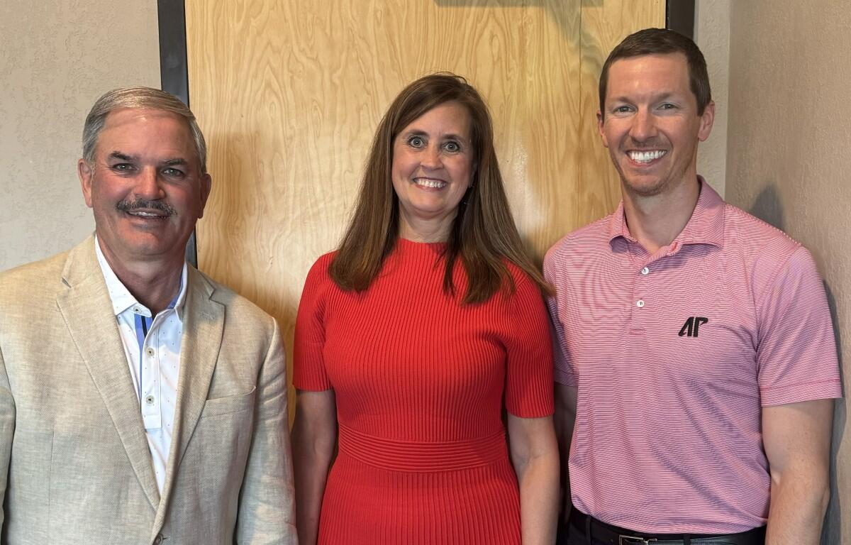 From the left, Charlie Koon, Ginna Holleman and Brad Averitt.