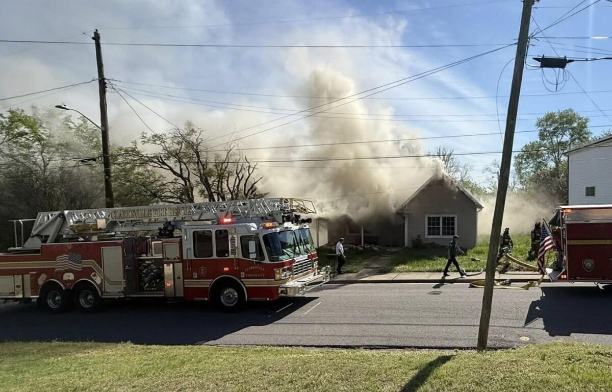 Clarksville Fire Rescue responds to a fire on Charlotte Street on April 6, 2026. (CFR, contributed)