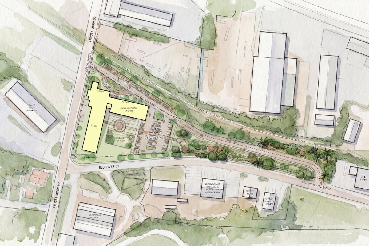 A proposed redevelopment of Frosty Morn for senior housing (Contributed, City of Clarksville)