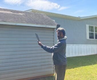Keith Cherry is front of his home on Camden Crossing in Clarksville on April 14, 2026. (Christian Brown)