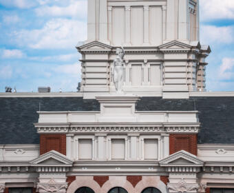 Lady Justice statue on the Montgomery County Courthouse on March 31, 2026. (Wesley Irvin)