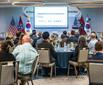 Korea Zinc's Project Crucible opening ceremony at DoubleTree by Hilton Clarksville Riverview on April 1, 2026. (Wesley Irvin)