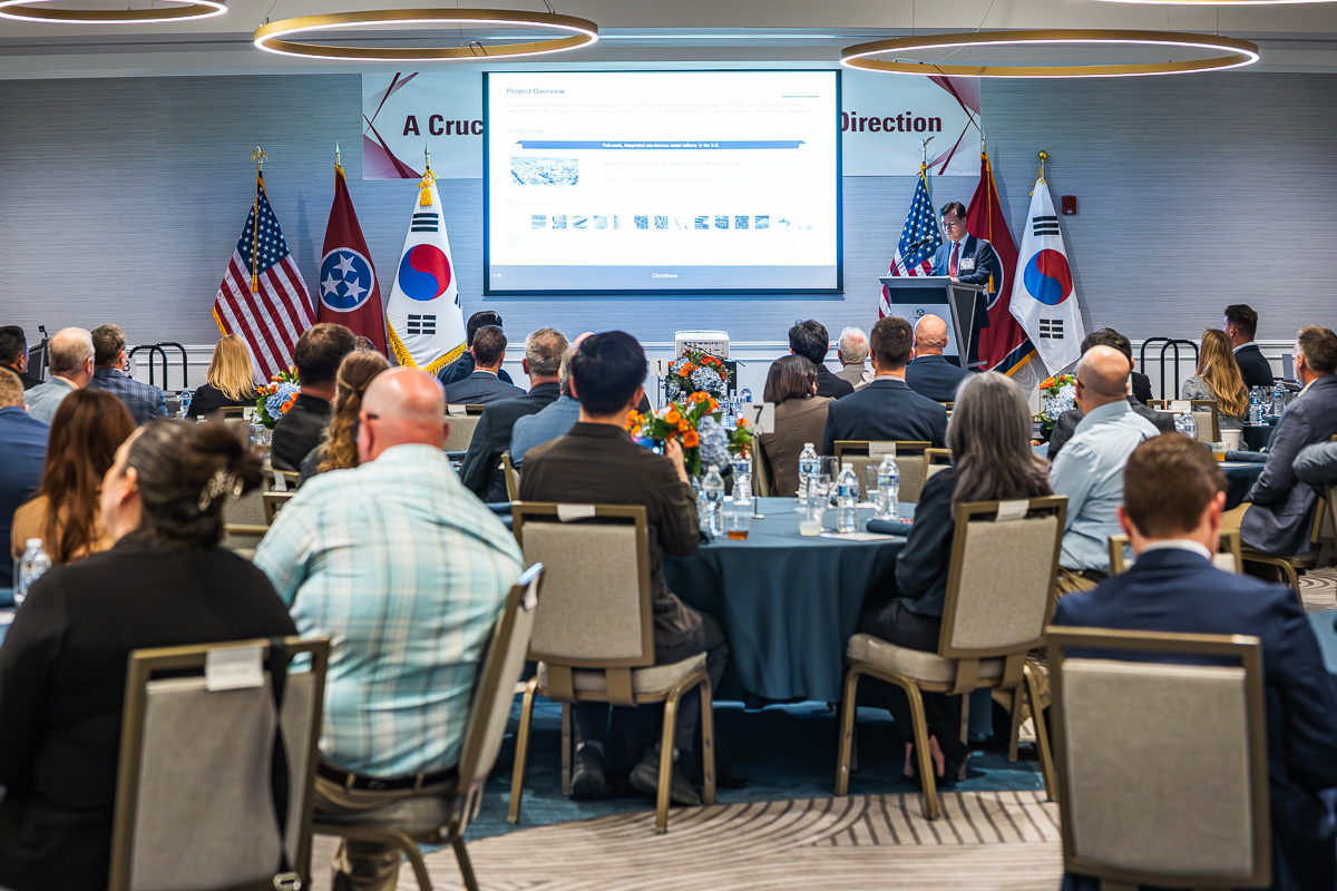 Korea Zinc's Project Crucible opening ceremony at DoubleTree by Hilton Clarksville Riverview on April 1, 2026. (Wesley Irvin)