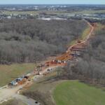 The Spring Creek Parkway bridge under construction, looking southeast toward Wilma Rudolph Boulevard. (City of Clarksville, Contributed)