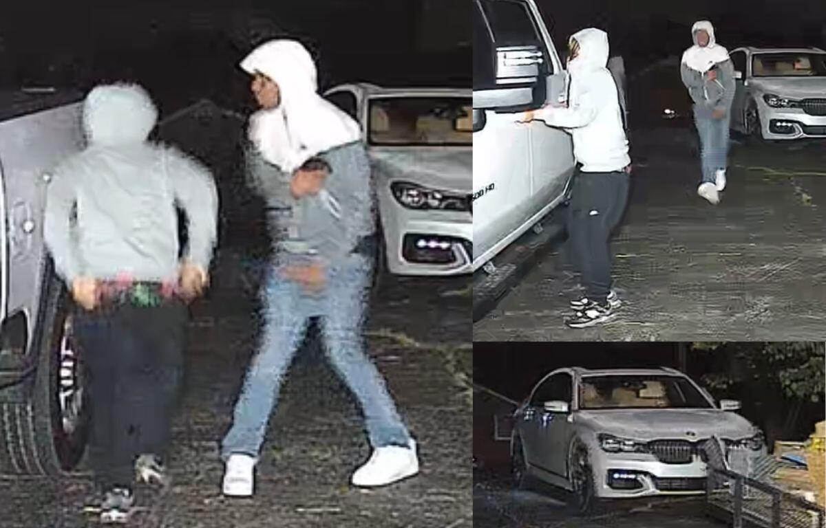 Two suspects on surveillance video in a series of vehicle burglaries. (CPD, contributed)