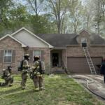 A house on Senseney Circle caught fire on April 15, 2026. (Clarksville Fire Rescue, contributed)