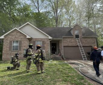 A house on Senseney Circle caught fire on April 15, 2026. (Clarksville Fire Rescue, contributed)