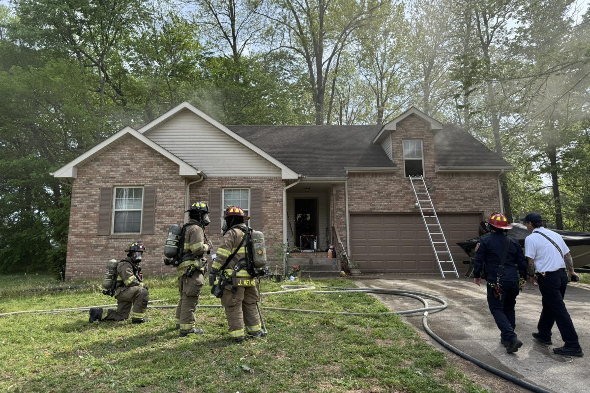 A house on Senseney Circle caught fire on April 15, 2026. (Clarksville Fire Rescue, contributed)