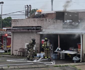 Clarksville Fire Rescue responds to a fire at MoMo Korean Restaurant on Fort Campbell Boulevard on May 22, 2026. (Brian Butorac Jr., contributed)