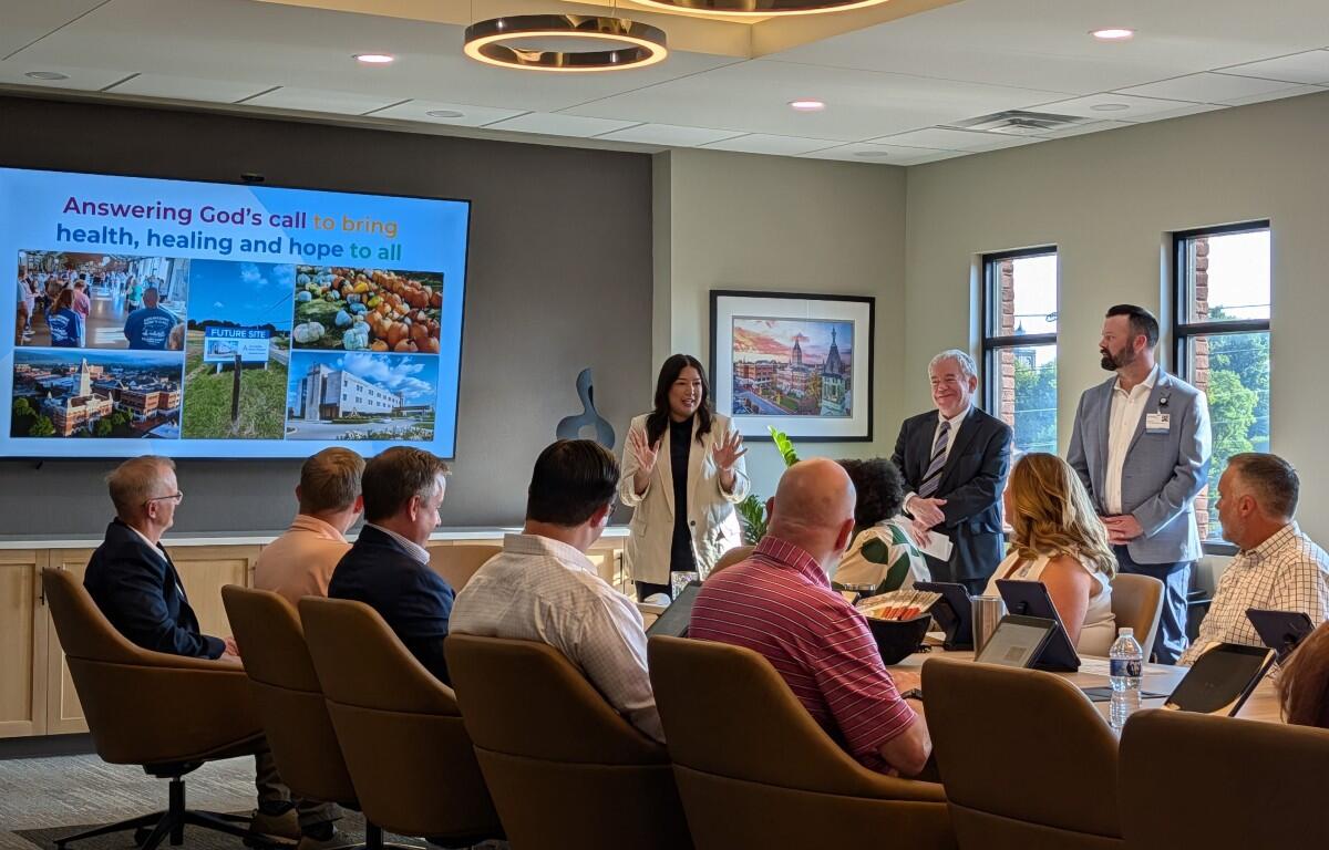 Ascension Saint Thomas representatives address the CMC Industrial Development Board on May 13, 2026. (Chris Smith)