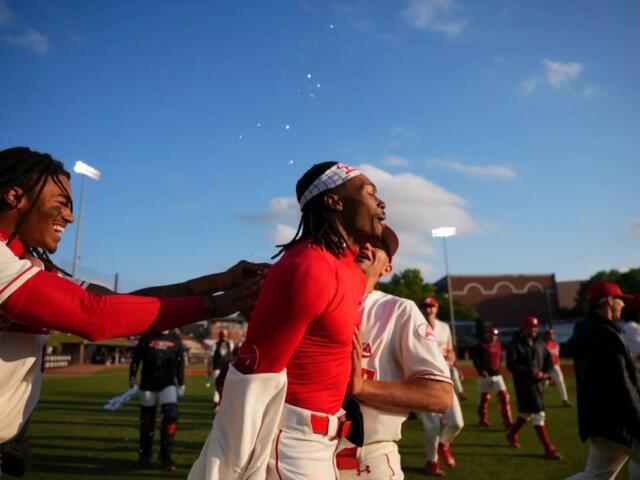 Austin Peay State University's baseball team came away with a 2-1 walk-off victory over Central Arkansas in game two of its ASUN weekend series, Saturday, May 2, 2026, at Joe Maynard Field at Raymond C. Hand Park. (Robert Smith, APSU Athletics)