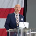 Clarksville mayor candidate Brian Zacharias speaks at the Clarksville Industrial Association meeting on May 7, 2026. (Chris Smith)
