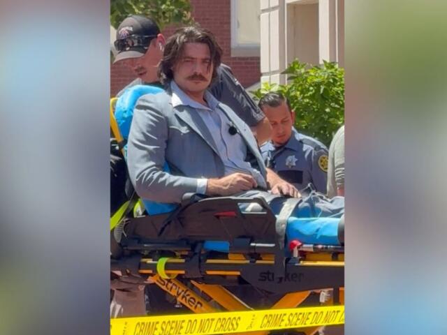 Dalton Eatherly, aka “Chud the Builder,” after shots were fired outside Montgomery County Courthouse on May 13, 2026. (Anonymous, Contributed)