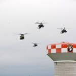 A flyover of 101st helicopters at the 101st Airborne Division and Fort Campbell Change of Command Ceremony on July 20, 2023. (Lee Erwin)