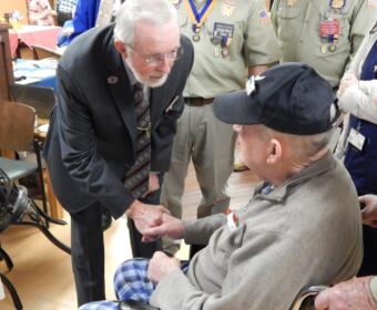 The Masonic Grand Lodge of Tennessee’s Grand Master with local members, visiting Clarksville Veterans’ Home in 2018. (Contributed)