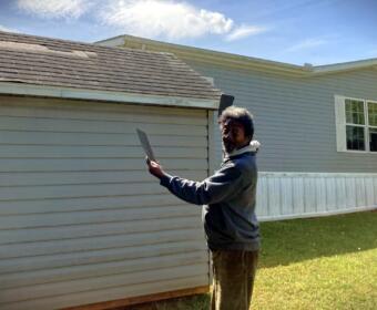 Keith Cherry in front of his home on Camden Crossing in Clarksville on April 14, 2026. (Christian Brown)