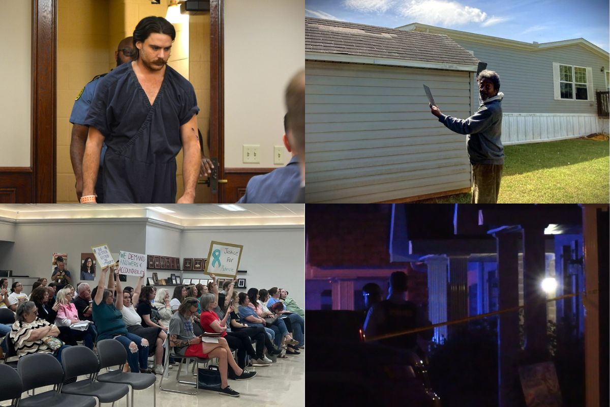 Clockwise from the top left, Dalton Eatherly hearing, Evolve construction complaints, home intruder shooting and CMCSS School Board meeting.