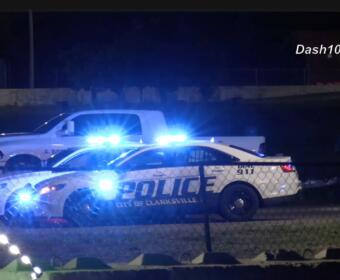 Scene after the stabbing at the Clarksville Speedway on May 15, 2026. (Dash 10 Media)