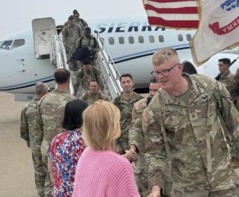 101st Airborne Headquarters arrive back from deployment at Fort Campbell in May 2026. (Contributed by Southwestern Kentucky MAC)