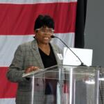 Clarksville mayor candidate Wanda Smith speaks at the Clarksville Industrial Association meeting on May 7, 2026. (Chris Smith)