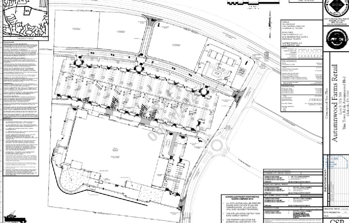 Site plans for Autumnwood Farms Retails. (CMC Regional Planning Commission, Contributed)