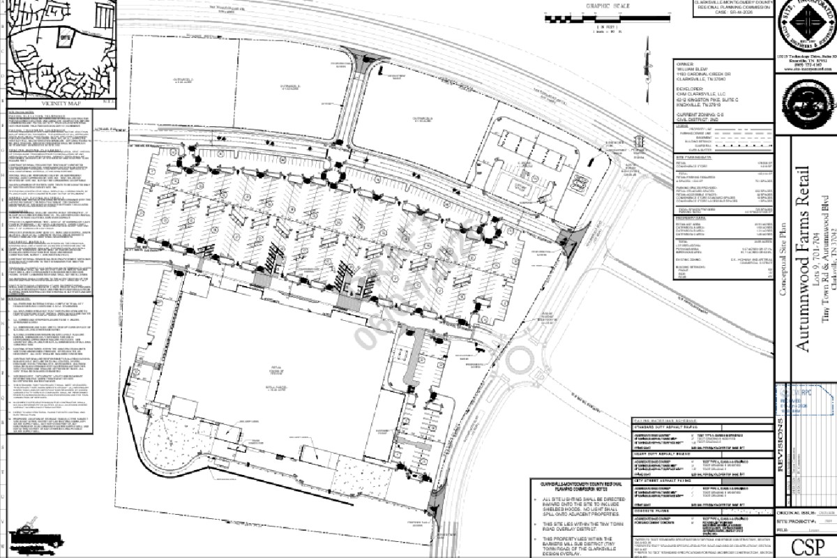 Site plans for Autumnwood Farms Retails. (CMC Regional Planning Commission, Contributed)