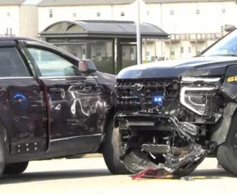 Crash on Tiny Town Road following Christian County Sheriff's Office chase into Clarksville on June 10, 2026. (Enrique Hernandez, Dash 10 Media)