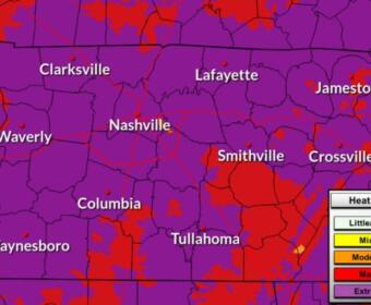 Heat risk starting Monday, June 29, 2026, in Middle Tennessee. (NWS, contributed)