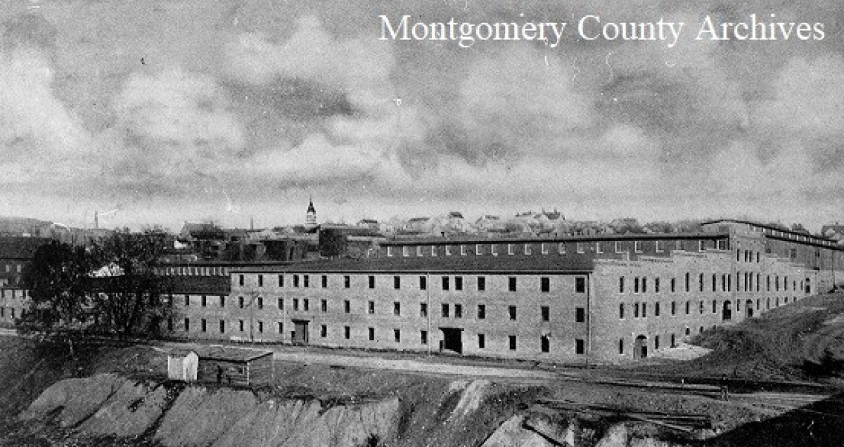 The Grange Warehouse, originally built around 1858 on Front Street, became the largest tobacco storage facility in the world. It housed several companies, including Atlantic Snuff, Meriwether Snuff and Tobacco, and Gill and Turnley. The building burned down in 1878. (Montgomery County Archives, contributed)