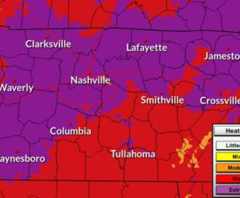 Heat risk starting Monday, June 29, 2026, in Middle Tennessee. (NWS, contributed)