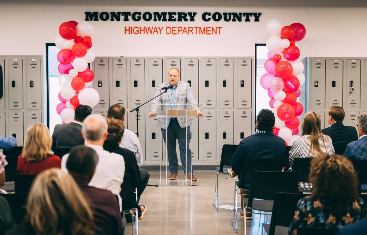 Montgomery County Highway Supervisor Jeff Bryant at the opening of the new Highway Department building on Highway Drive on June 4, 2026. (Joshua Peltz, MCHD, contributed)