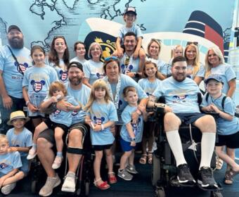 Retired U.S. Army Sergeant First Class Andrew James Kraszewski and his family attending a retreat hosted by the national nonprofit The Independence Fund. (The Independence Fund, Contributed)