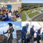 Clockwise from the top left, public removed from school board meeting, Stokes Park, Ascension Clarksville Medical Campus, 10 people who changed Clarksville.
