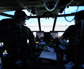 101st Combat Aviation Brigade CW2 Julian Dilg logs critical performance data in the flight simulator for the MV-75 Cheyenne tiltrotor. (Photo by Capability Program Executive Aviation via US Army)