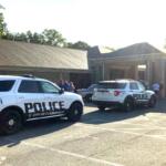 Clarksville Police outside 953 Clark Street on July 1, 2026, while barring entry. (Christian Brown)