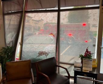 A car crashed into the lobby of Elite Primary Care on Madison Street on July 8, 2026. (Clarksville Fire Rescue, contributed)