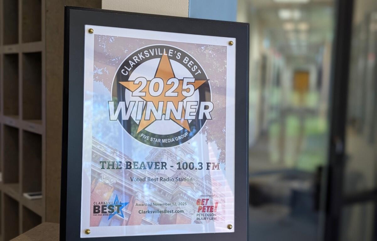 A Clarksville's Best gold award plaque from 2025. (Chris Smith)