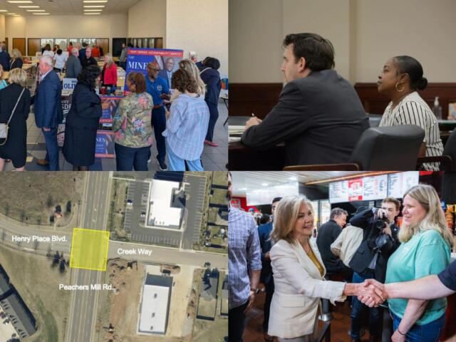 Clockwise from the top left, county election candidates, nurse aide trial, Marsha Blackburn visit, new traffic light on Peachers Mill.