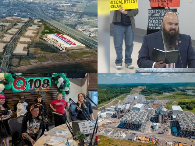 Clockwise from the top left, Costco plans, School Board meeting, TVA natural gas plant, Q-Up the Classroom.