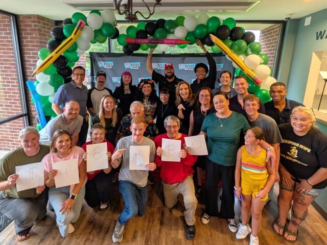 The final $48,480 total at the Q108 Q-Up The Classroom Radiothon at 5 Star Media Group on July 24, 2026 (Chris Smith)