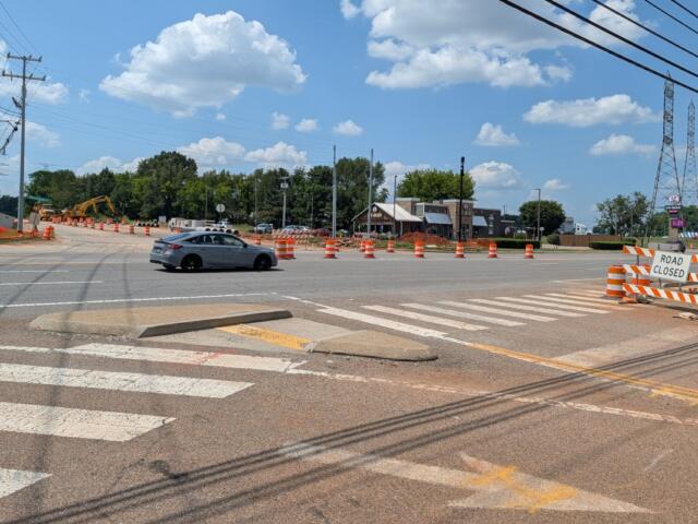Construction at Wilma Rudolph Boulevard and what will be Spring Creek Parkway on July 1, 2026, looking north. (Chris Smith)
