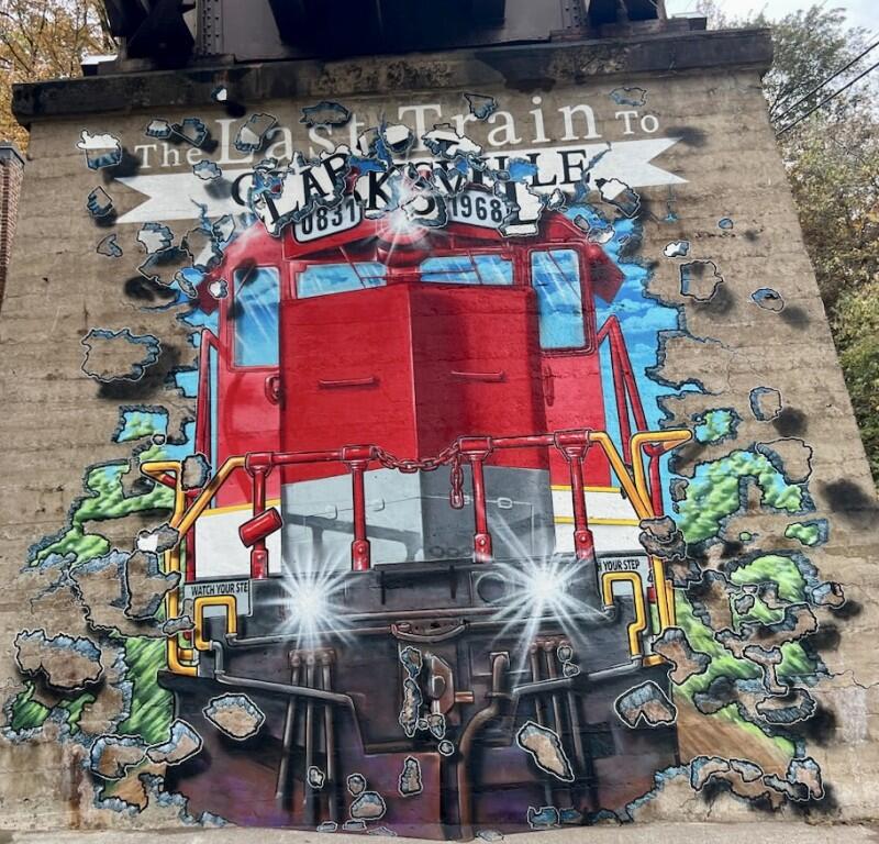 Arts and Heritage had the Last Train to Clarksville mural installed on Commerce Street. (AHC, contributed)