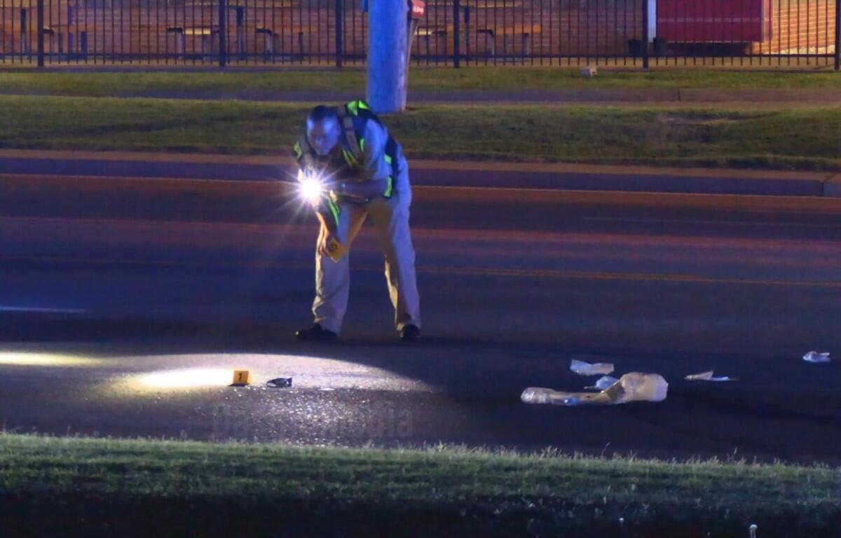 A man was hit by a car on Fort Campbell Boulevard on Aug. 14, 2026. (Enrique Hernandez, Dash 10 Media)
