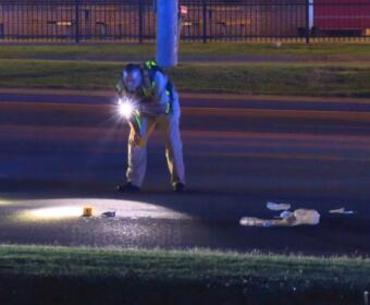 A man was hit by a car on Fort Campbell Boulevard on Aug. 14, 2026. (Enrique Hernandez, Dash 10 Media)