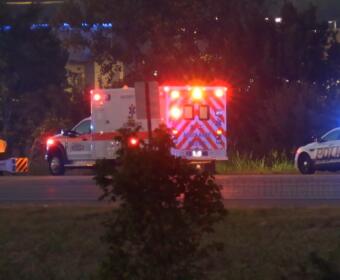 A driver went off the 101st Airborne Division Parkway on Aug. 21, 2026. (Enrique Hernandez, Dash 10 Media)