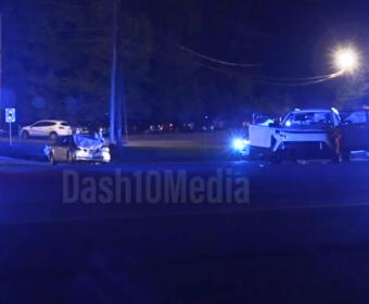 Cars wrecked on Wilma Rudolph Boulevard on Aug. 6, 2026. (Enrique Hernandez, Dash 10 Media)