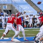 For the second time in program history and the first since defeating Kansas State in the 1987 season opener, Austin Peay’s football team took down an FBS opponent, defeating Middle Tennessee, 34-14, Saturday at Johnny Floyd Stadium in Murfreesboro, Tennessee. (Preston Ludwick, APSU Athletics.)