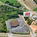 An aerial view of the planned grocery site, which will be on the tree-filled area shown, now cleared, at Rossview Road and Rollow Lane, behind Agero and the incoming ACE Hardware. (IDB, contributed)