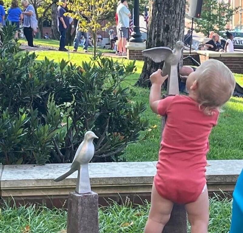 The Council laid out three urban walking trails lined with mockingbirds created by local artist Jim Diehr and cast by the Clarksville Foundry. (AHC, contributed)